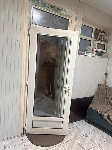 plasdik qapı: PVC şüşəli qapı - Material: Ağ PVC profil - Şüşə: Böyük ölçülü təkqat — 2