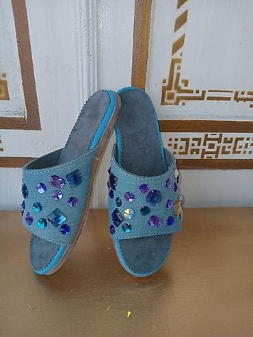 шлепанцы, вьетнамки: Размер: 39, цвет - Синий, Новый — 1