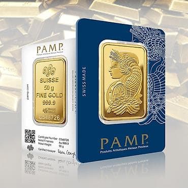 PAMP Suisse Lady Fortuna qızıl külçəsi – 50 qram - Əyar: 999.9 (24K) — 2