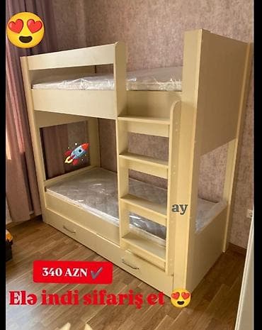Oğlan və qız üçün, Çarpayı, Matras ilə, Siyirməli, MDF