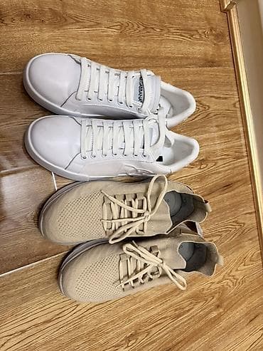 кроссовки nike: Məhsul: 2 cüt qadın ayaqqabısı seti Orginal🔥🔥 1) Ağ dəri sneakers – — 2