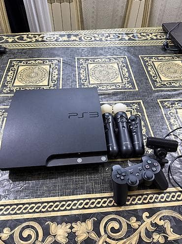 Elektronika: Sony PlayStation 3 Slim oyun konsolu – tam Move dəsti ilə 76-OYUN — 1