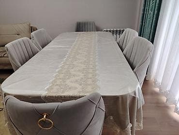 Qonaq otağı üçün, Açılmayan, Oval masa, 8 stul