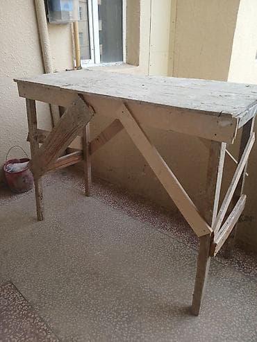 Taxta iş masasə / skafold tipli dəzgah - Material: tamamilə taxtadan