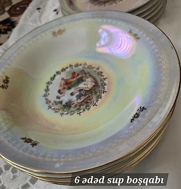 nimce: Nahar dəsti, rəng - Ağ, Farfor, 6 nəfərlik — 7