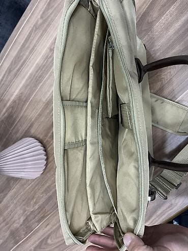 daniel klein: Bej rəngdə biznes/iş kompyuter çantası - Material: sıx toxumalı, suya — 2