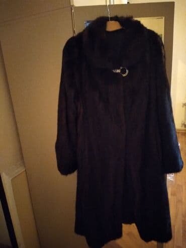 kurkler: Qadın üçün tünd rəngli xəz palto - Klassik, dizdən aşağı uzunluq - — 3