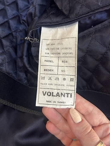 Пальто: VOLANTI kişilər üçün klassik qış palto - Rəng: tünd göy (navy) - — 9