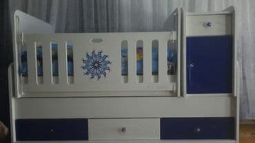 куханная мебель: Для девочки и мальчика, Новый, Четырехугольная, Колыбель, С бортиками, С матрасом, Без механизма качания — 3