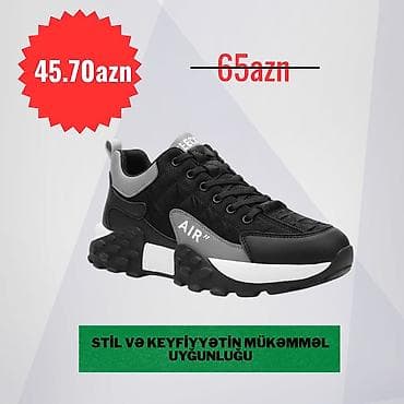 Qara-boz idman ayaqqabısı razmerler 39-44 - Modell: “AIR” detalı ilə -