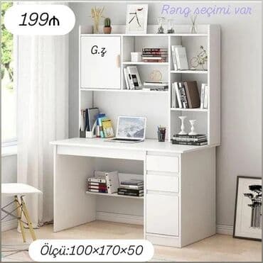 işləmiş taxt: Masaüstü rəfli iş masası – çoxfunksiyalı model - Rəng seçimi var - — 1