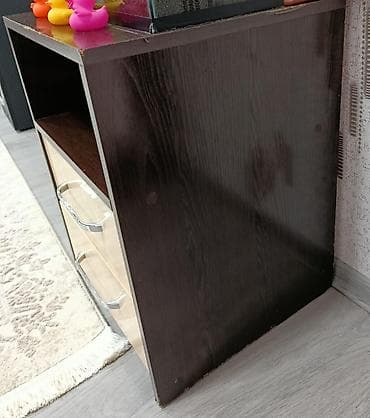 белый рабочий стол: İki çəkməcəli kompakt tumbə - Material: laminat/MDFlam. Korpus tünd — 3