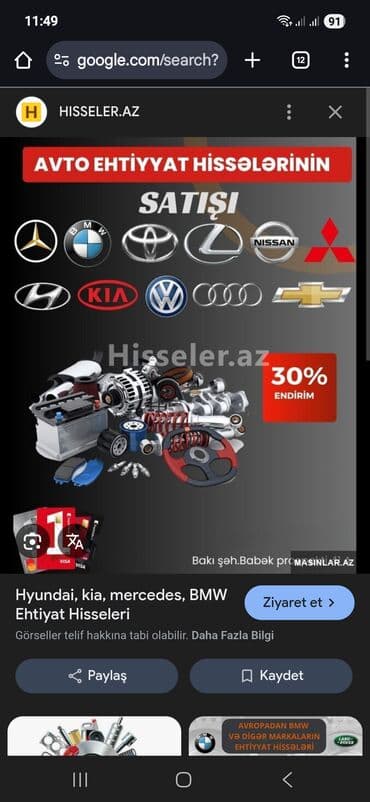 Avto ehtiyat hissələrinin satışı Markalar: opel mercedes-benz