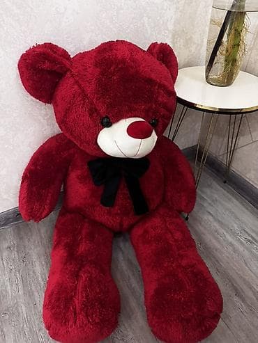 oyuncaqlar maşın: Böyük ölçülü plyuş ayı oyuncağı - Rəng: tünd qırmızı (şərab rəngi) — 3