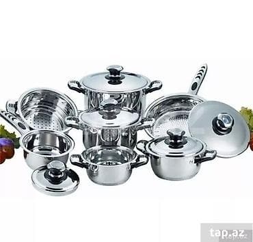 nabor hacar: Qazan, rəng - Gümüşü, Paslanmayan polad — 2