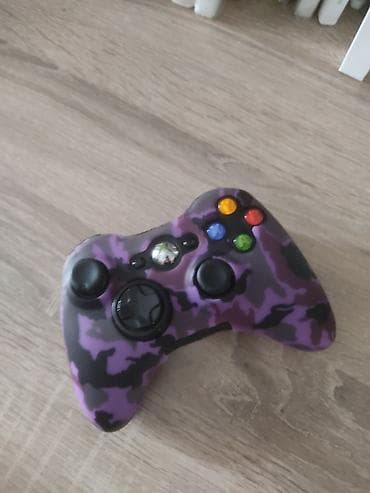 pc kamputer: Original Xbox 360 oyun pulti – bənövşəyi/qaralı kamuflyaj örtüklü — 2