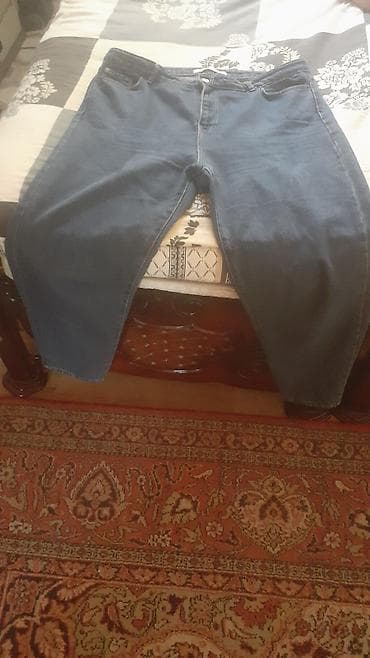 Kişi cinsi üçün klassik kəsimli cins şalvar. - Rəng: tünd göy (indigo) — 2