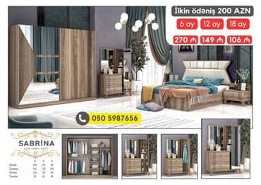 avanqart mebeller: 2 təknəfərlik çarpayı, Dolab, Termo, 2 tumba, Azərbaycan, Yeni — 9