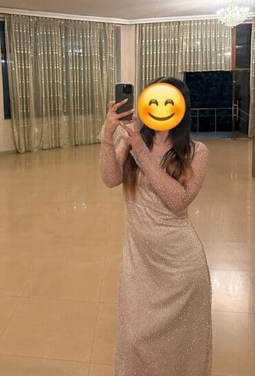 Çimərlik geyimləri: Zərif gecə/libas - Rəng: şampan/bej tonları - Uzunluq: yerə qədər — 2