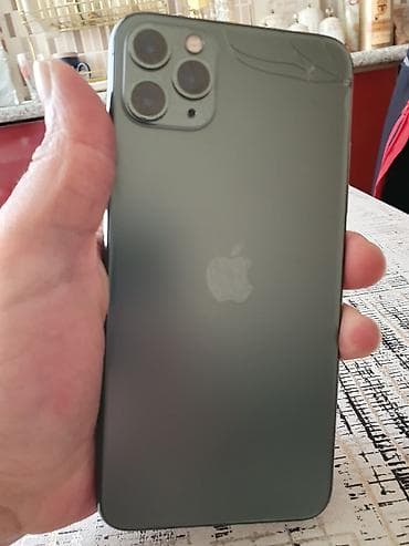 aple 17: IPhone 11 Pro Max, 256 GB, Matte Midnight Green, Qırıq — 3