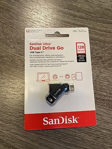 toshiba notebook adapter: Flash kart Sandisk, 128 GB, USB 3.2 — 1
