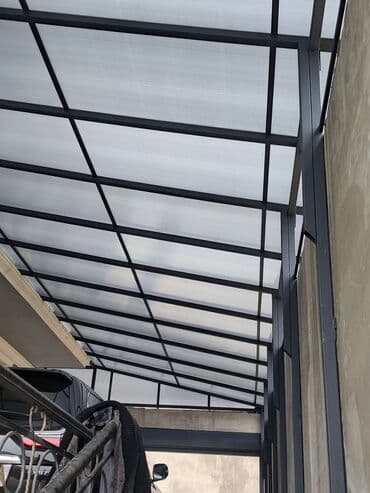 Santexnika: Polikarbonat üst örtüklü metal konstruksiya örtük naver qaraj ara — 1