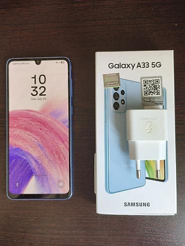 Samsung Galaxy A33 5G, 128 ГБ, цвет - Голубой, Две SIM карты, Face ID, Сенсорный at lalafo.az Samsung Galaxy A33 5G, 128 ГБ, цвет - Голубой, Две SIM карты, Face ID, Сенсорный