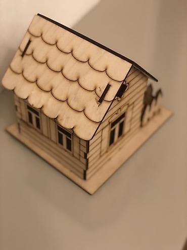 Taxta Yeni il dekoru – mini ev maketi - Material: kəsimli — 3