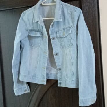 женские джинсовые юбки на пуговицах: Qadınlar üçün 2 ədəd cins gödəkcə dəsti Model 1: Tünd mavi denim - Ön — 4