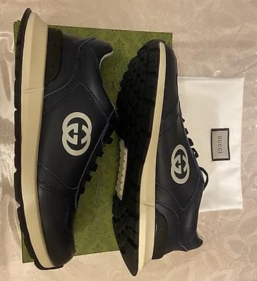 Şəxsi əşyalar: GUCCI kişi krossovkası - Rəng: Tünd göy üst, - Loqo“GUCCI” - — 8
