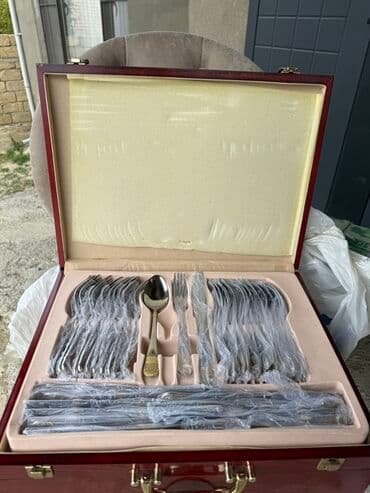 cəngəl qaşıq dəstləri: Ziyafət üçün dəbli süfrə ləvazimatı dəsti - Klassik dizaynlı, qızılı — 3