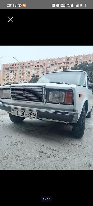VAZ 2107, ağ rəng, sedan kuzov, 4 qapı. Kredit mümkündür