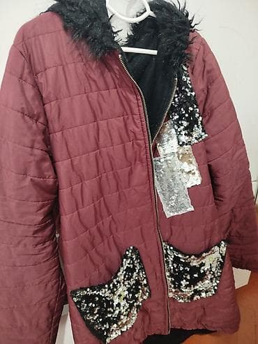 qu tuku kurtka: Qadinlar üçün qışlıq qısa şişmə kurtka - Rəng: Bordo - Qapaq — 1
