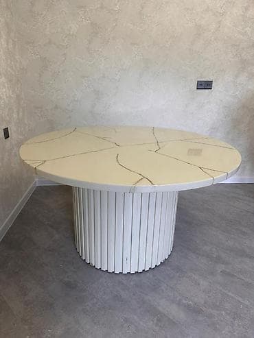 ofis masasi: Qonaq masası, Açılmayan, Mərmər, Yumru masa — 3