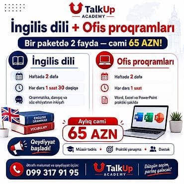 dil kursu: Xarici dil kursu, İngilis dili, Böyüklər üçün, Danışıq klubu, Diplom, sertifikat, IELTS/TOEFL — 1