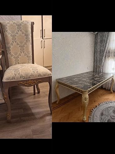 set mebel: Masa desti 6 stulla masa açılır. 530₼ H Aslanov odenisle catdirilma — 1