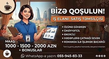 Əməkdaş axtarışı (vakansiyalar): Satış məsləhətçisi tələb olunur, Aylıq ödəniş — 1