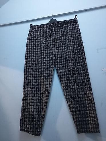 klassik şalvar: Qadın üçün palto parçasından isti və rahat cibli beli rezinlidir — 1