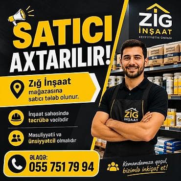 Satış məsləhətçisi tələb olunur, Yalnız kişilər üçün, 1 ildən az təcrübə lalafo.az -da Satış məsləhətçisi tələb olunur, Yalnız kişilər üçün, 1 ildən az təcrübə