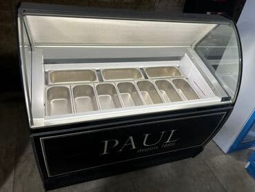 şuşəli dondurucu: İtaliya istehsalı cəki ilə dondurucu ücün vitrin soyuducu altında — 1