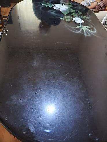 ag masa: Oval formalı masa - Material: üst hissə MDF/LDSP tipli taxta lövhə — 1
