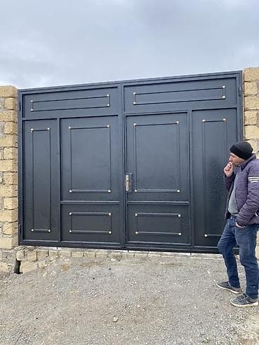 dəmir boçka: Dəmir Həyət darvazası, Yana açılan, Mexaniki, Qapı ilə, rəng - Qara — 3