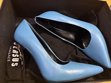 Original Versace Versus. 650 manata alınıb. Mavi dəri metal dekorlu — 4