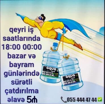 Su sifarişi 19L💧4azn. Şəhər daxili evlərə və iş yerlərinə