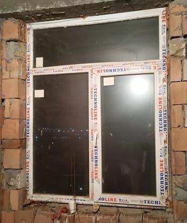 islenmis perdeler: İşlənmiş İki qat şüşə paketi Plastik pəncərə, Еni: 140 sm, Uzunluğu: 170 sm — 1
