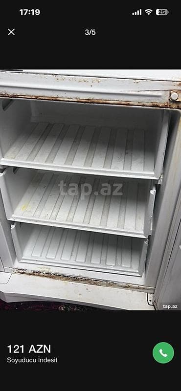 soba satilir: İşlənmiş 2 qapılı Indesit Soyuducu Satılır, rəng - Ağ — 2