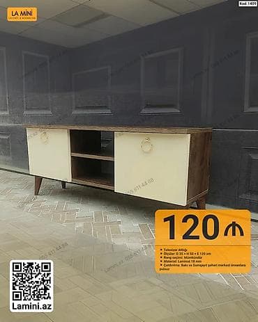 taxta ref: Televizor altlığı - Ölçülər: Dərinlik 35 sm × Hündürlük 50 sm × — 1