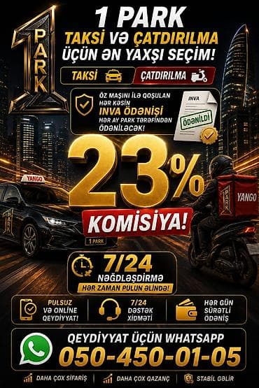 Taksi sürücüsü tələb olunur, Şəxsi nəqliyyat vasitəsi ilə, İşəmuzd ödəniş, 6 ildən artıq təcrübə