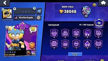 Brawl Stars hesabı – yüksək trofeyli və zəngin kontentli - Kupa yolu — 1