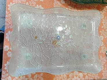 sufreler: Şüşə dekorativ boşqab/tray - Material: qalın, şəffaf şüşə - Forma — 1